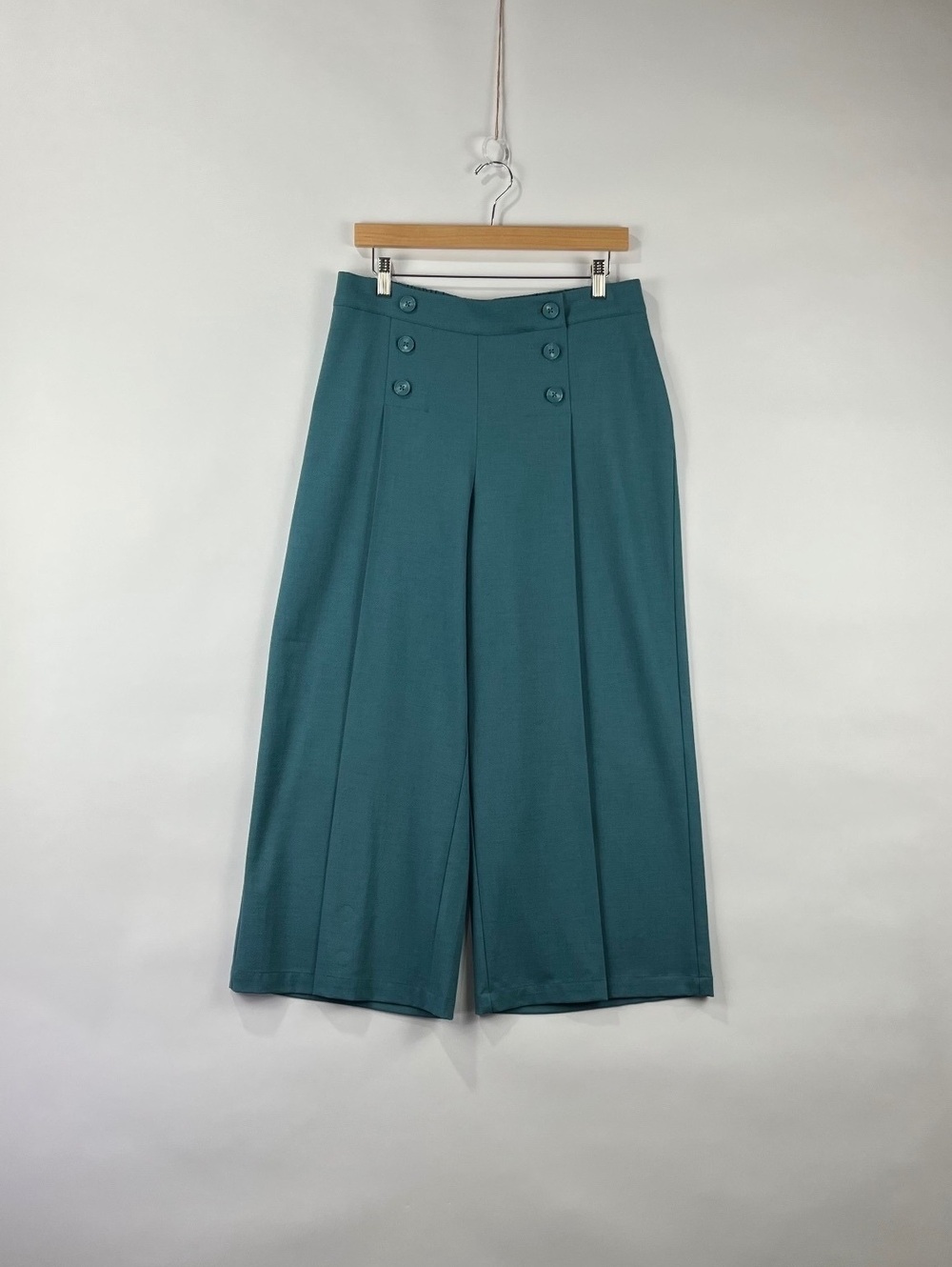 Liverpool Los Angeles Sailor Wide Leg Crop Pants Elastic Back Waist Pull On L